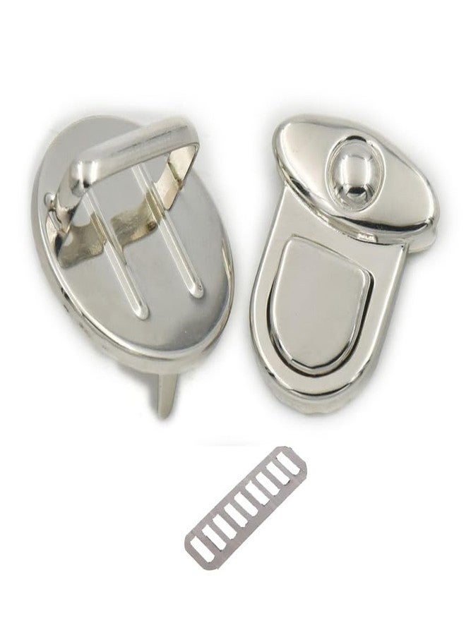 Nimida ® Purse Push Lock Set of 2 | Tuck Lock/Thumb Lock/Clasp/Closure for DIY Purses/Bags/Travel Bags/Handbags | Silver - Image 2